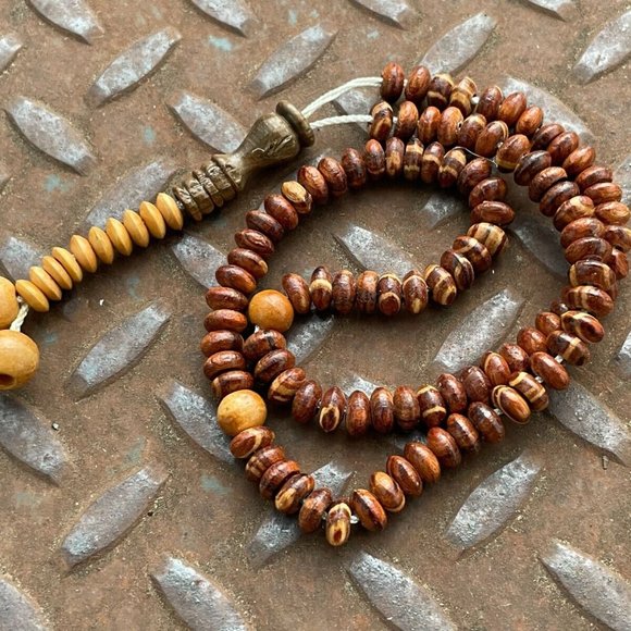 Real Wood Tasbeeh Brown Beads Handmade Tasbeh Religious Muslim Beads New - Picture 1 of 7
